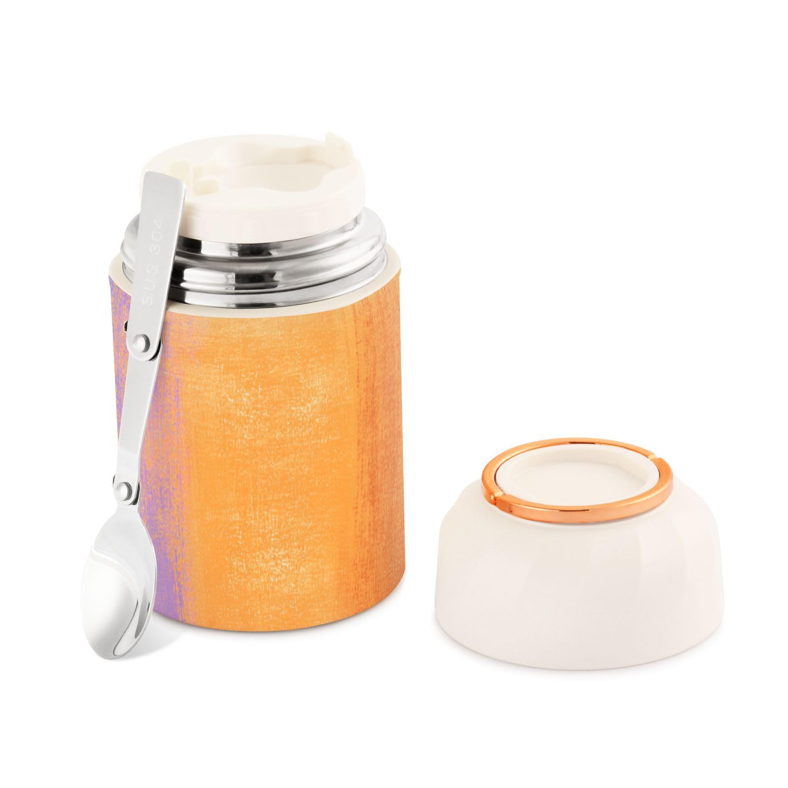 Tarro térmico para almuerzo de adultos, acero inoxidable y boca ancha 500ml