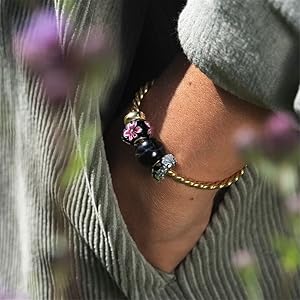 Perla Trollbeads Fiori Selvatici - In Vetro, Misura Unica, Per Bracciali O Collane - Foto 4