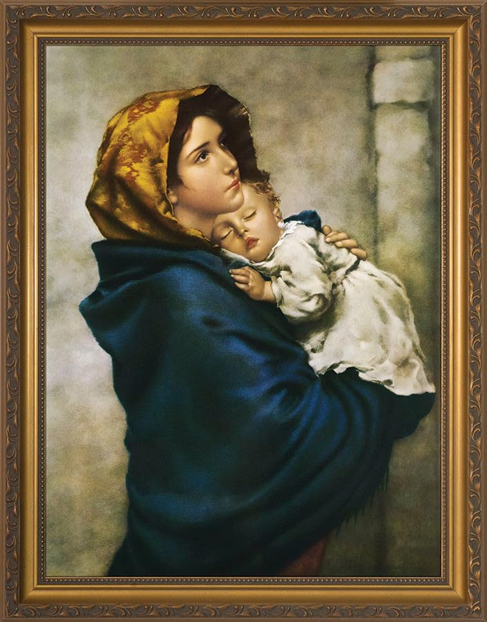 Madonna of the Streets Ornate Gold Framed Art Reproduction Print | Made in The USA (11x14)