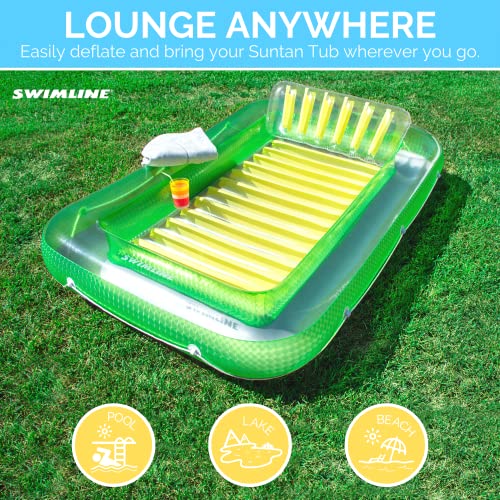 image for SWIMLINE Original Suntan Tub Classic Edition Inflatable Floating Loung