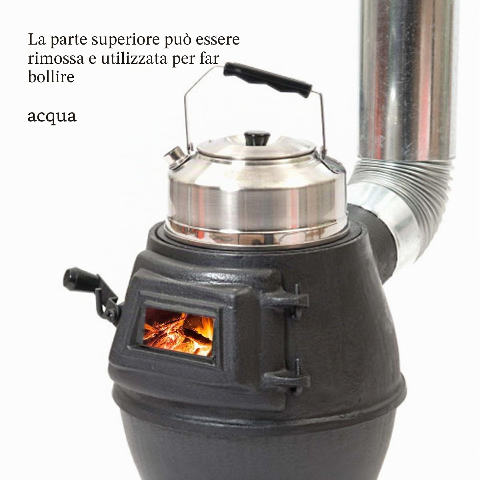 Stufa portatile multi combustibile – stufa a legna da campeggio e fornello per campeggio, escursionismo, uso esterno e interno, costruzione in ghisa