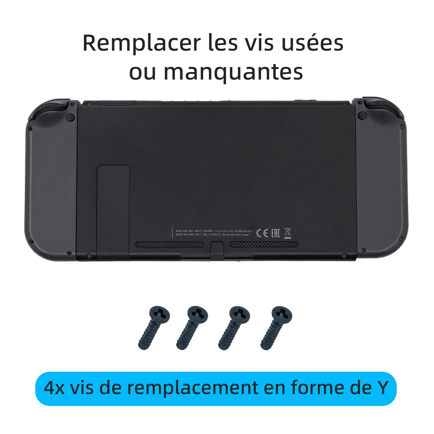 Wigearss Écran LCD de Remplacement et Kit d'outils de Reparation pour Nintendo Switch(Pas pour Switch 2).