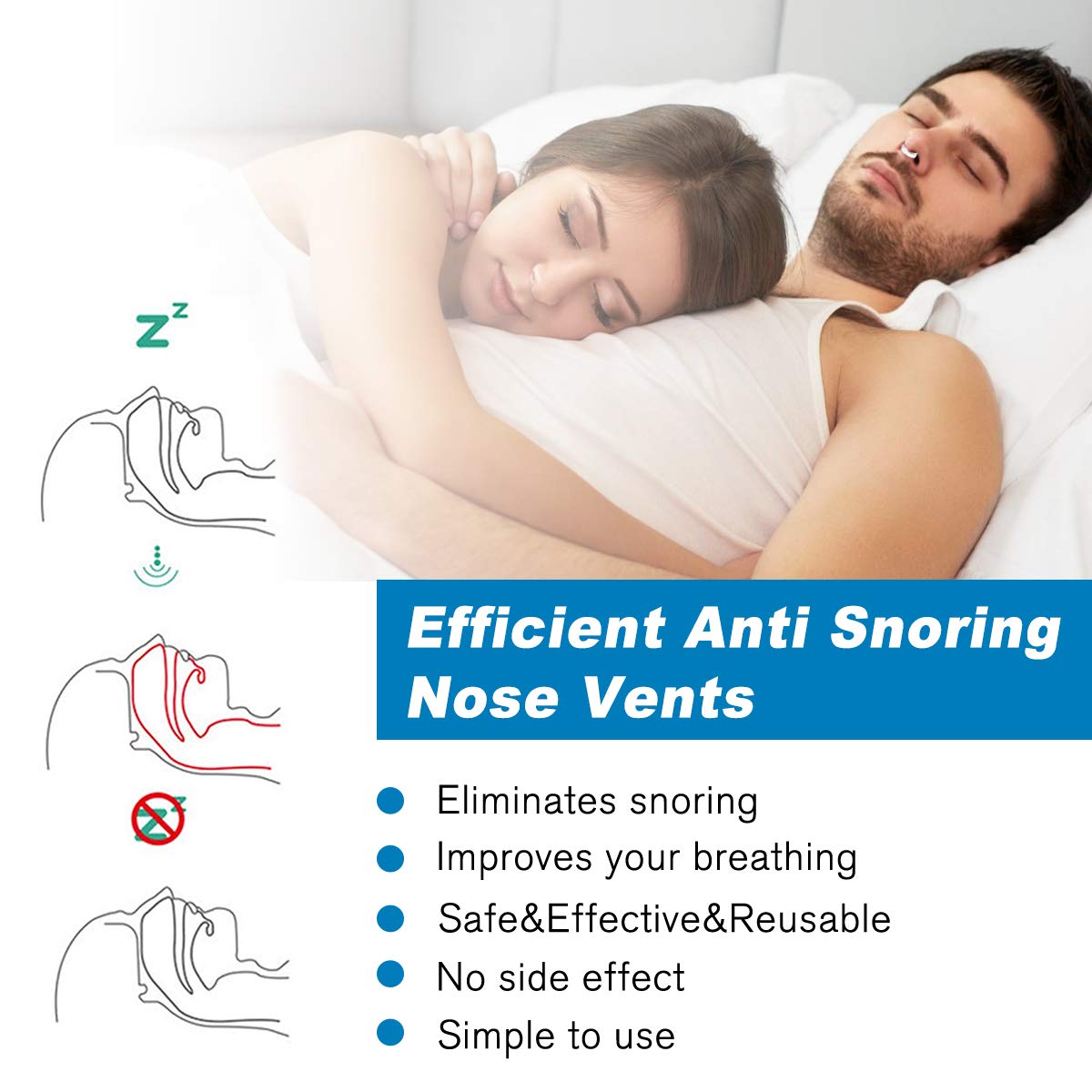 HYMANZ 2022 Upgrade Stop Snoring Nose DeviceSnore Stopper,4 Packs