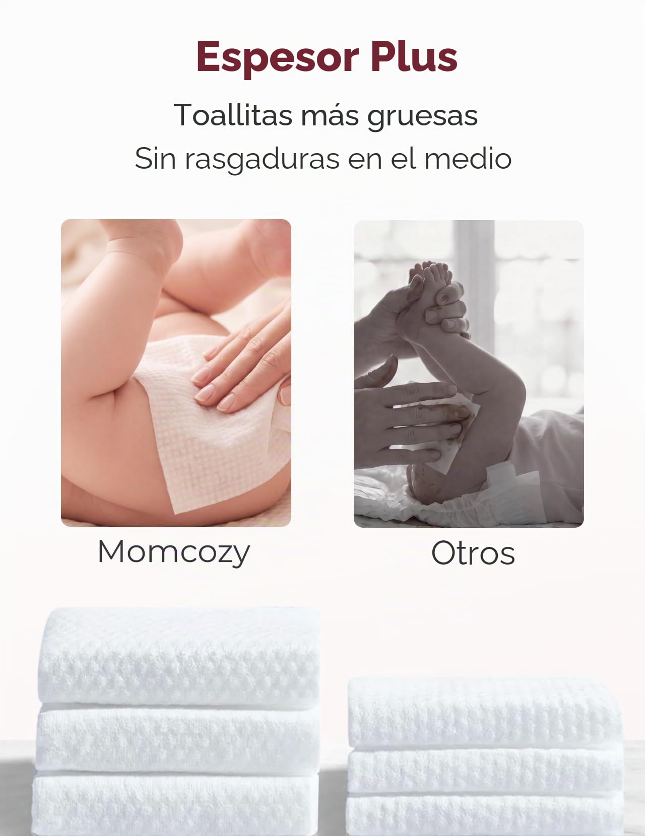 Momcozy Toallitas para bebé - Diseño extra grande, 99% a base de agua, no perfumadas e hipoalergénicas, toallitas limpiadoras e hidratantes para bebés para pieles sensibles, 12 paquetes con solapa