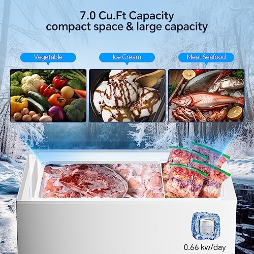 Image of Kismile 7.0 Cubic Feet Chest Freezer, Deep Freezer for Home, Black