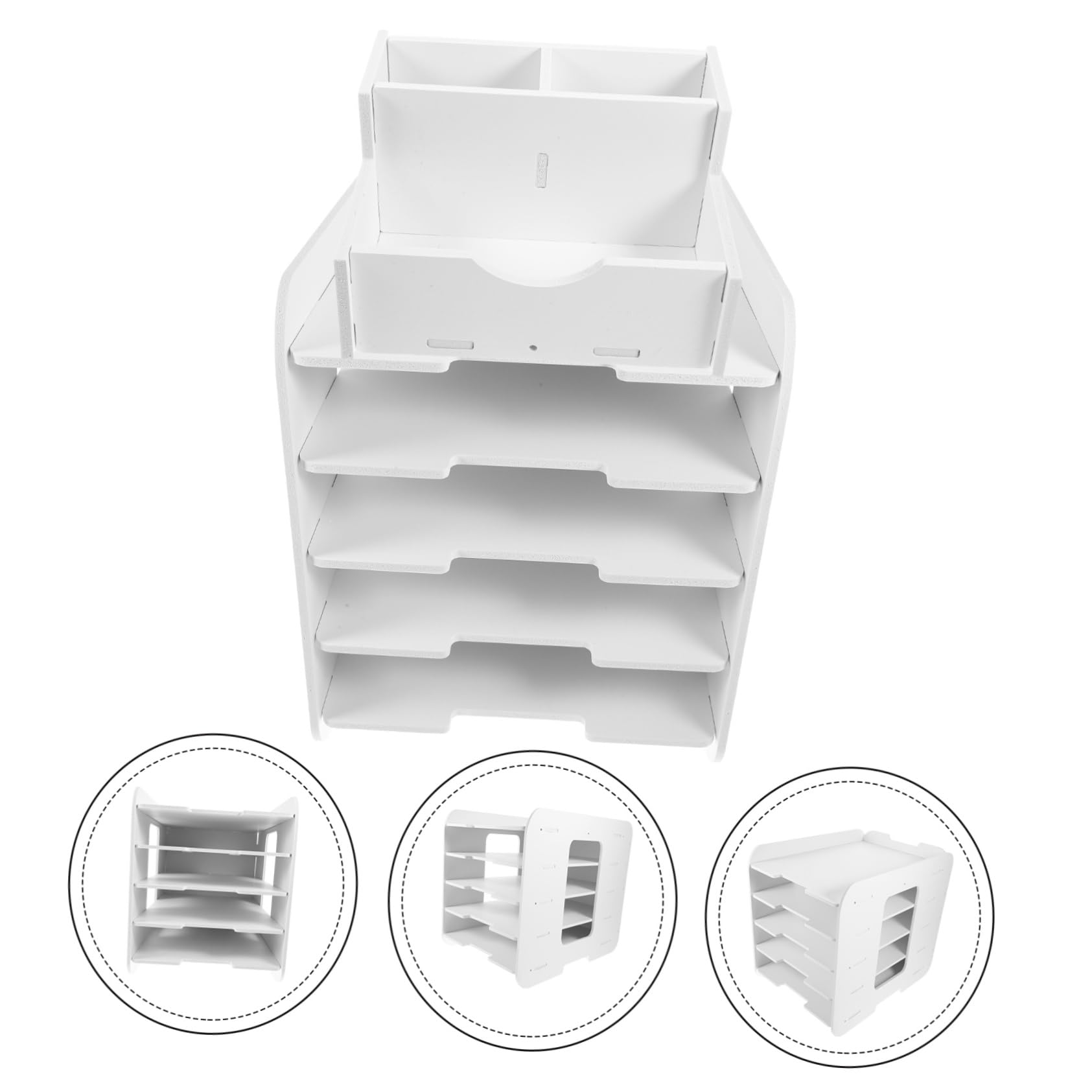 Portadocumenti Da Tavolo Organizzatore Di File in Plastica Ripiano Per Archiviazione File Brochure Da Scrivania Espositore Impilabile