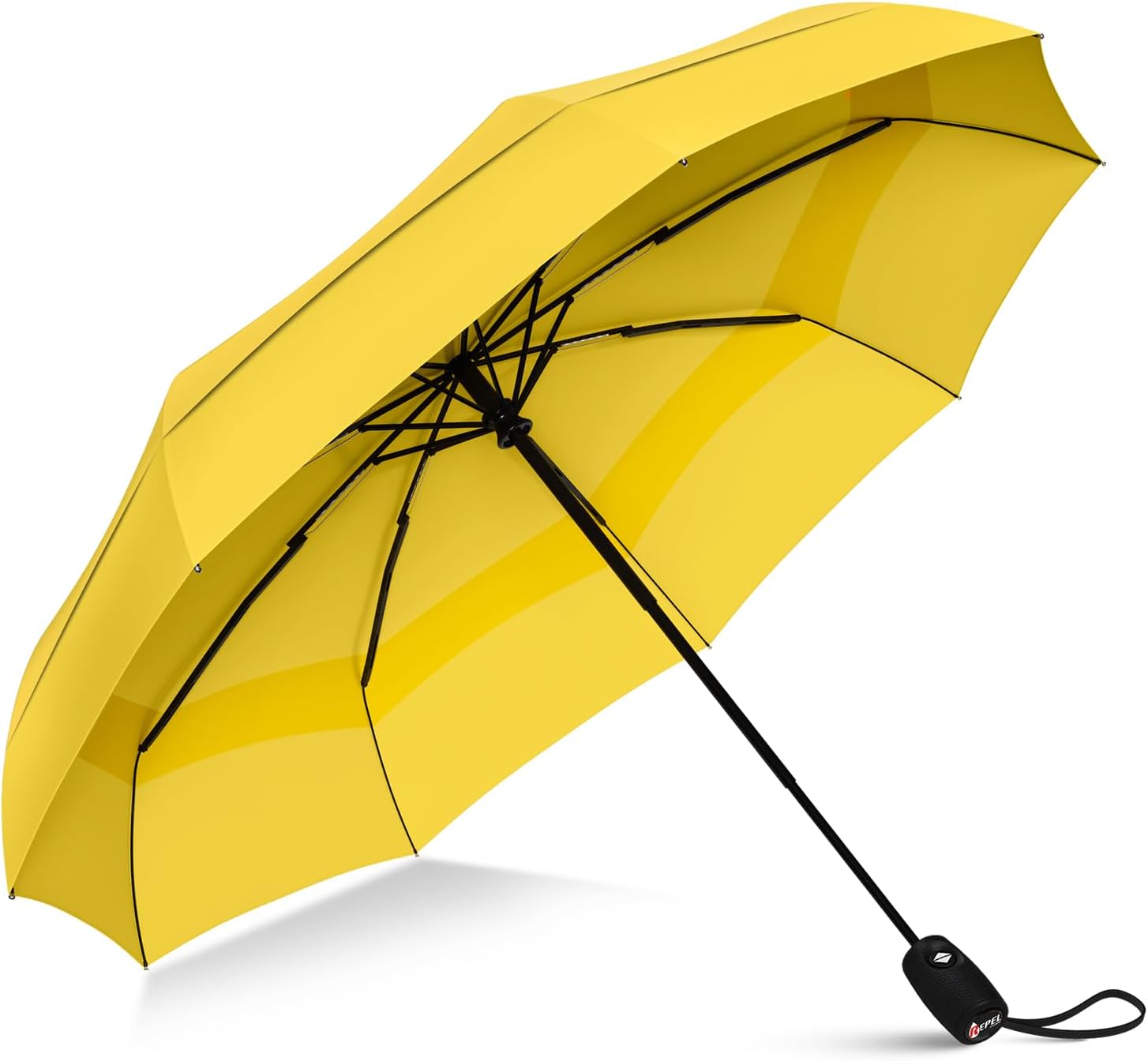 Windproof Travel Umbrella - Compact & Withstands Winds up to 100MPH, Strongest Premium Auto Folding Umbrella for Rain and Sun - Durable, Light & Portable for Women & Men, Fits Backpack & Cars