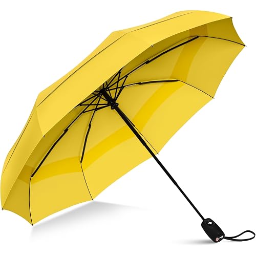 Repel Windproof Travel Umbrella - Compact & Withstands Winds up to 100MPH, Strongest Premium Auto Folding Umbrella for Rain and Sun - Durable, Light & Portable for Women & Men, Fits Backpack & Cars