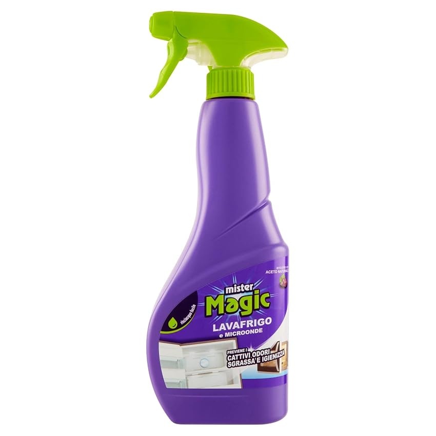 Immagine del prodotto Mr Magic Detergente Lavafrigo e Microonde, Sgrassa e Igienizza, Previene i Cattivi Odori, Arricchito con Aceto Naturale, Confezione da 500 ml