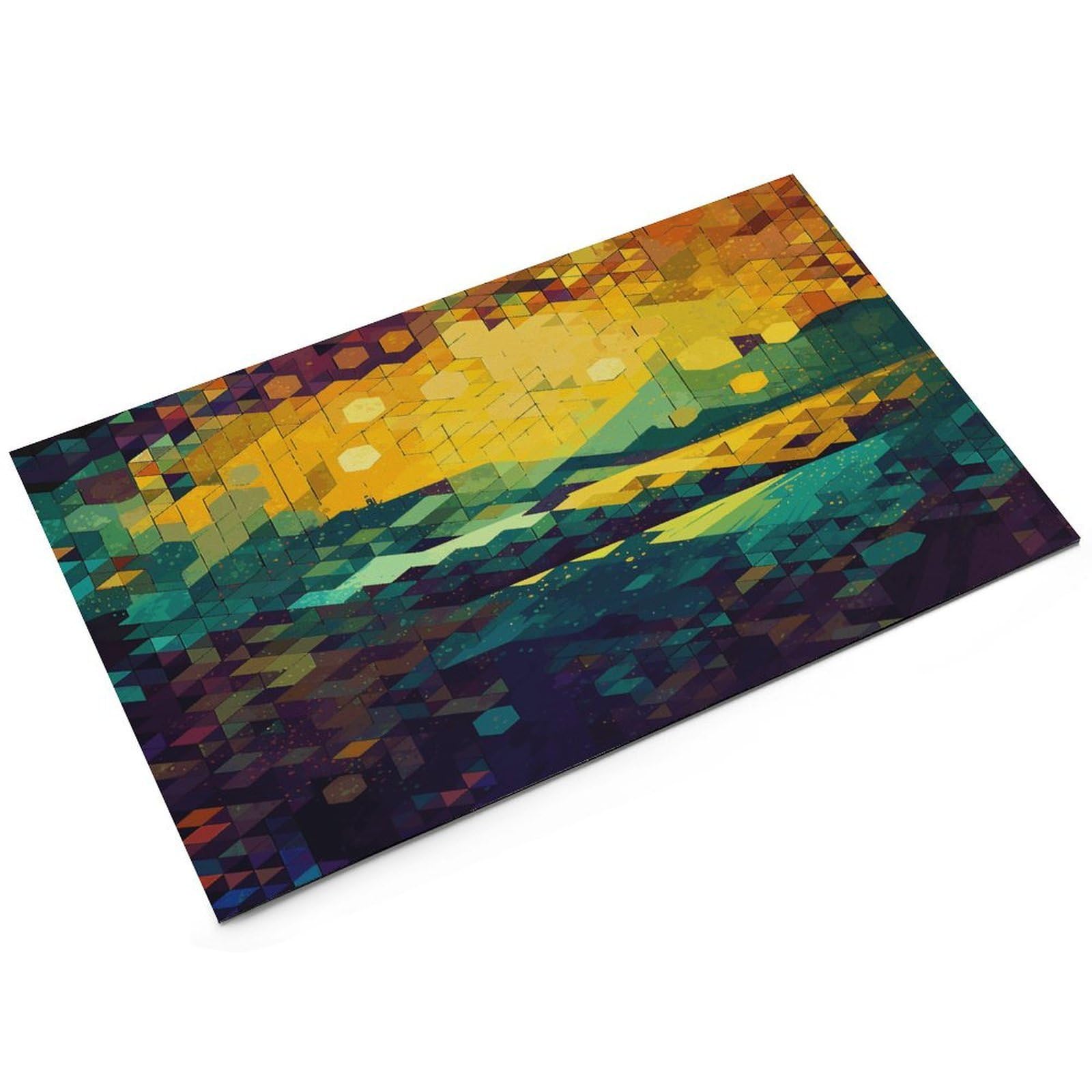 Tapis de nourriture hexagonal brillant pour chat – Tapis d'alimentation antidérapant pour chien facile à nettoyer pour la nourriture et l'eau, tapis de gamelle pour chien et chat 43,2 x 76,2 cm
