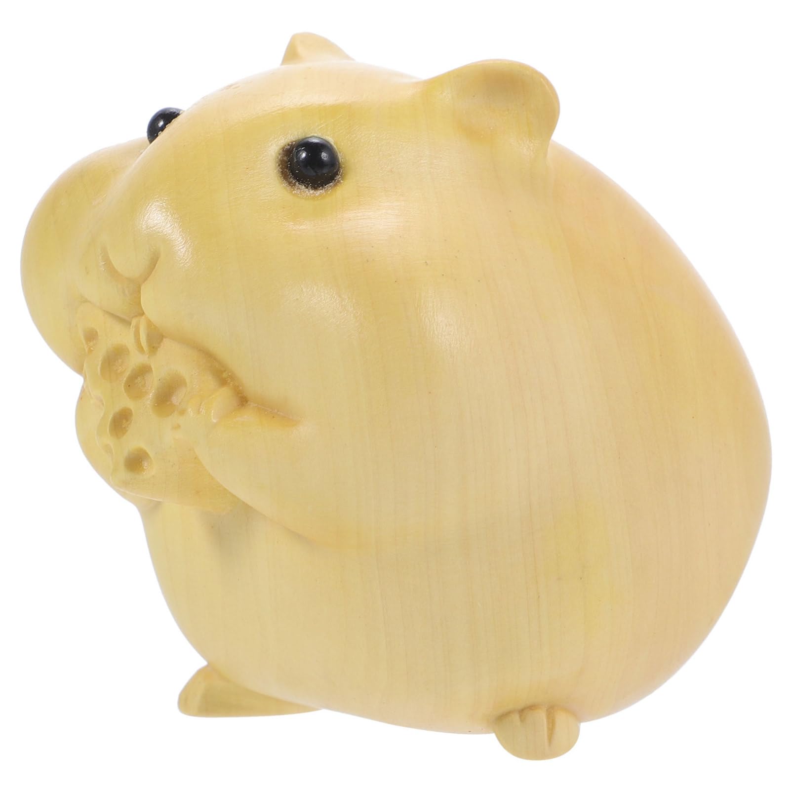 YARNOW 4pièces Figurine Bois De Hamster Sculptée Main Décoration Animale Adorable Bois Statuette Mignonne pour Maison Bureau