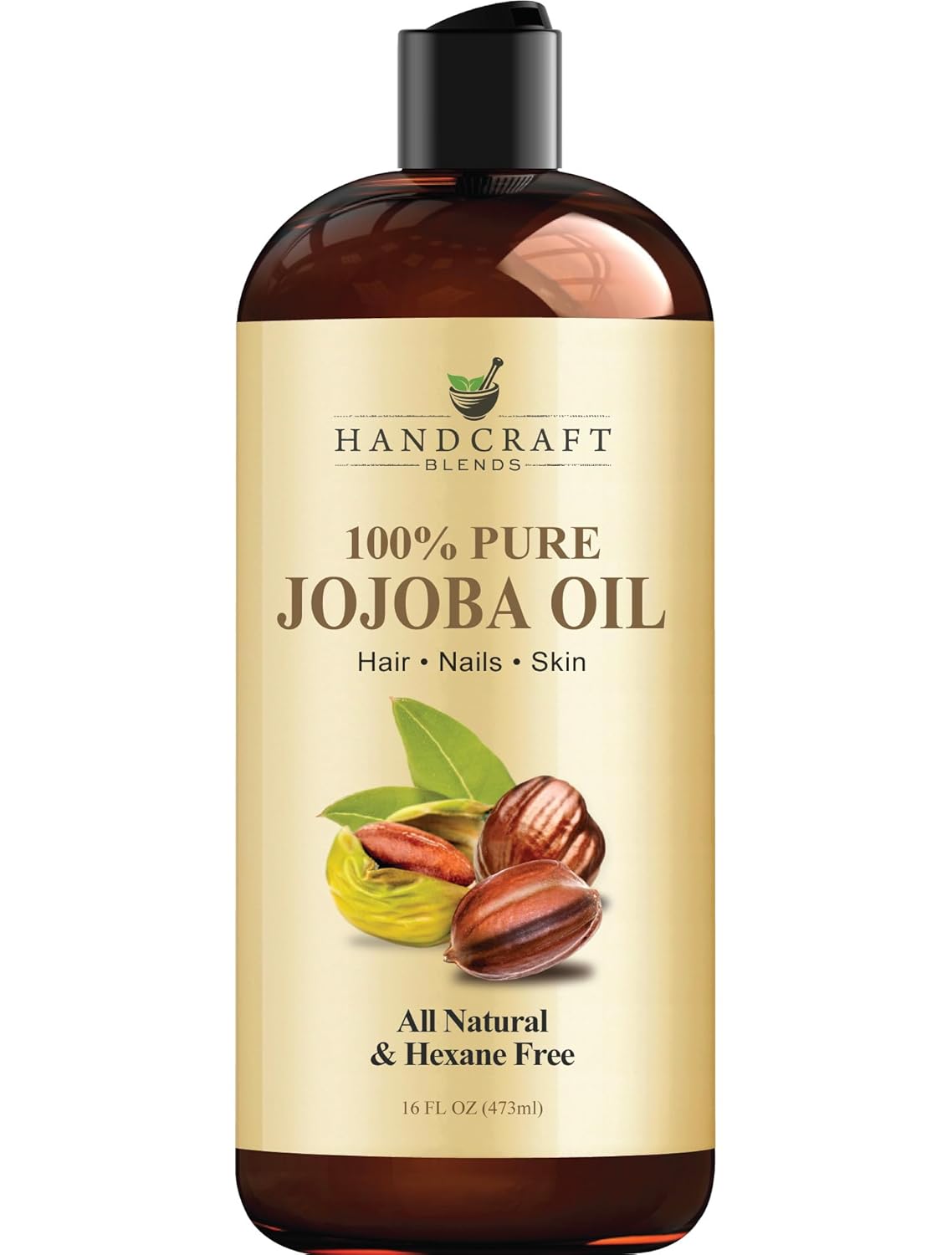 Handcraft Blends Jojoba Oil – Cold-Pressed 16 Fl Oz – 100% Pure and Natural Premium Grade Carrier Oil for Skin and Hair – Body Massage – Hexane-Free – Hair Relaxer for Tight Curls Handcraft Blends Jojoba Oil – Cold-Pressed 16 Fl Oz – 100% Pure and Natural Premium Grade Carrier Oil for Skin and Hair – Body Massage – Hexane-Free – Hair Relaxer for Tight Curls
