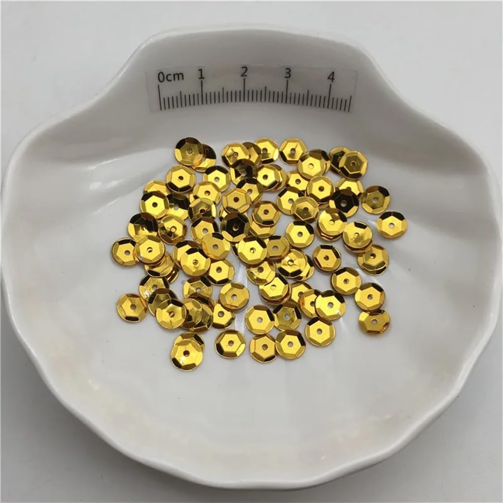 10g 3mm 4mm 6mm 10mm Silver-Base Cup Sequins Paillettes for Clothes Hat Shoes DIY Handmade Accessory(Dark Gold,10g 4mm1500cs) โ image 1
