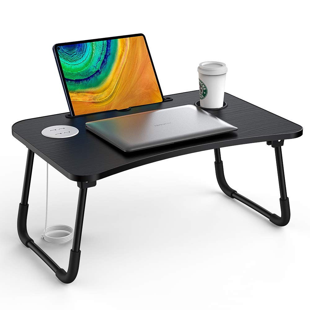 Folding Laptop Desk Multi Function Elekin Laptop Bed Table Stand With Usb Cup Holder For Bed Sofa With Little Gift Small Table Lamp Small Fan Lapdesks Amazon Com Au