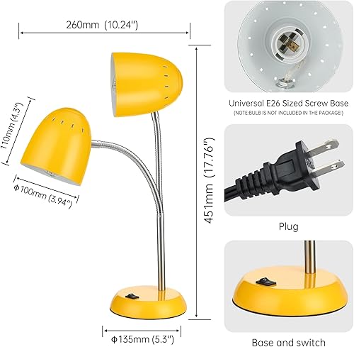 Miniatura 8 de Lámpara de mesa de mármol de diseños simples para el hogar E26Led Tornillo básico Lámpara de escritorio de metal con manguera flexible de cuello de
