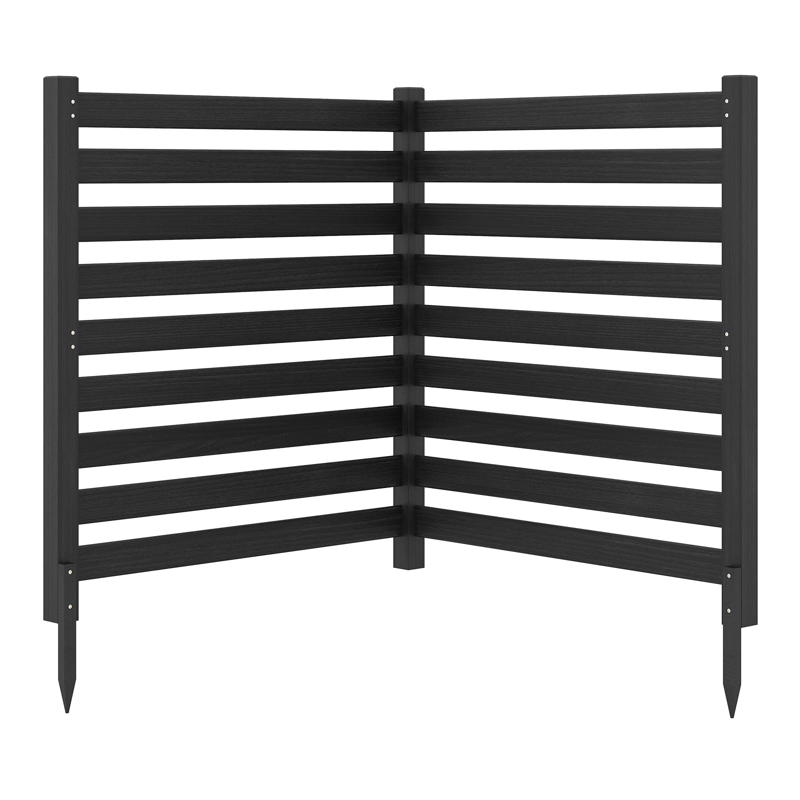 COSTWAY Valla de Privacidad de Madera Abeto, 2 Paneles, 980 x 1070 mm, valla ocultacion jardin exterior, Pantalla de Privacidad Aire Acondicionado Jardín, Psicina (Negro)