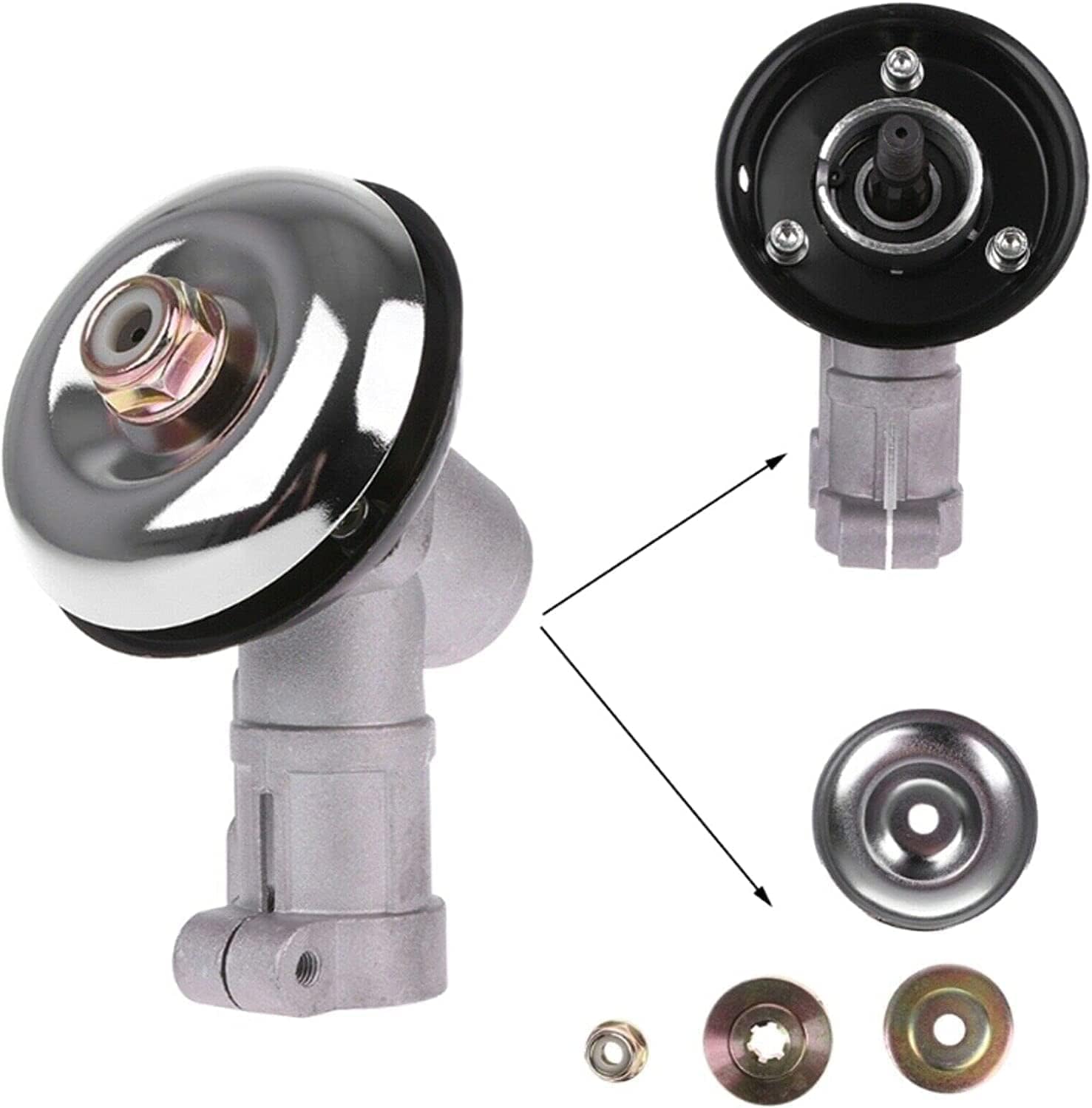 Paire conique complète pour débroussailleuse à 9 dents, diamètre 26 mm, tête pour débroussailleuse, universelle de rechange pour tondeuse à gazon à éclater