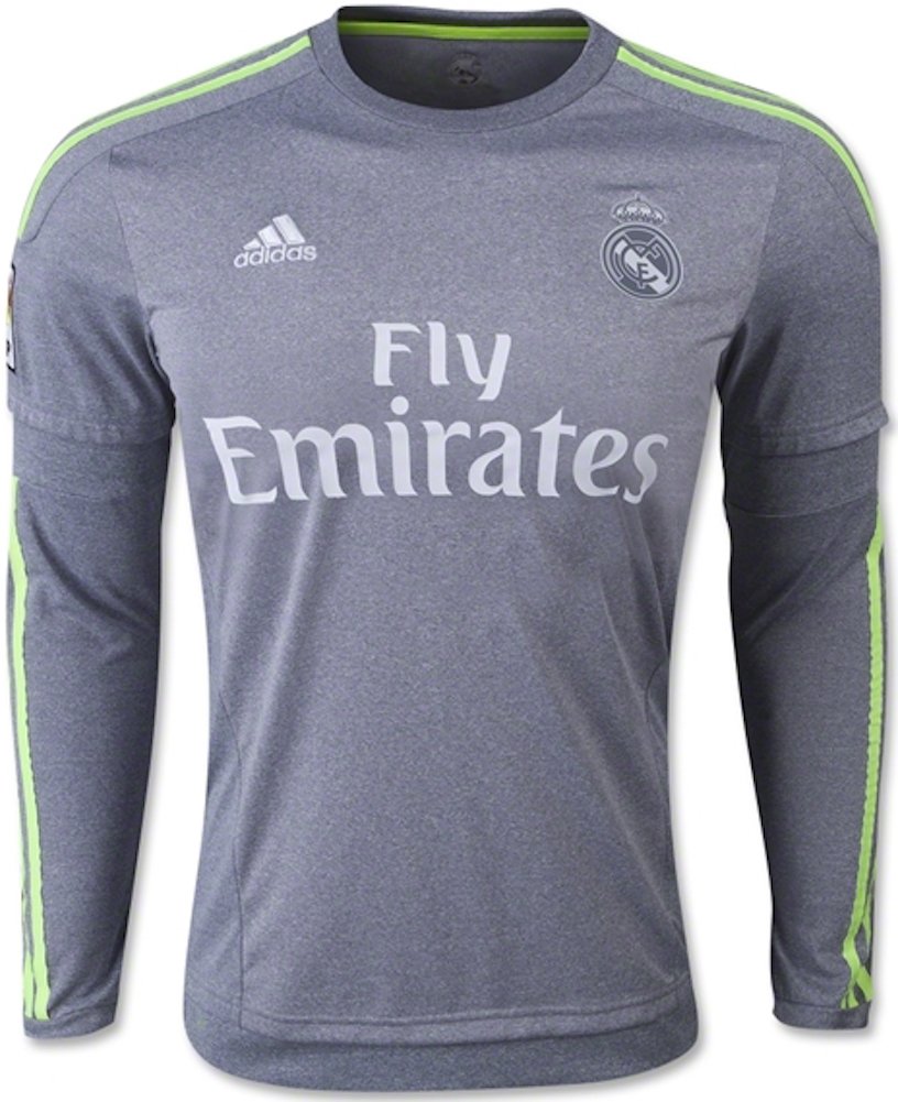 Adidas Real Madrid CF Away Long Sleeve Jersey-GREY (L) : Amazon.in