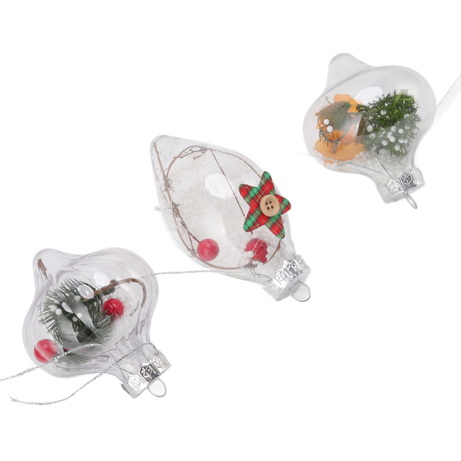 12 pièces Ornements de Boule de Noël clairs incassables et écologiques Boules suspendues de Moulage par soufflage en Pet pour décorations d'arbre de Vacances 928g 32 73oz (6165)
