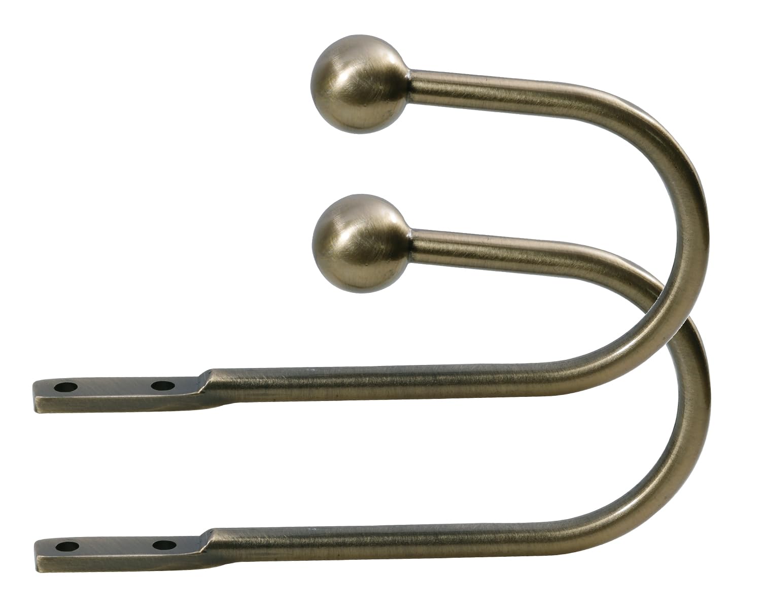 Lister Cartwright Antique Brass (Ball Finial) Curtain Hold Backs 2 X Metal Curtain Holdback Decorative Drapery All Fixing Included (Antique Brass, Ball)