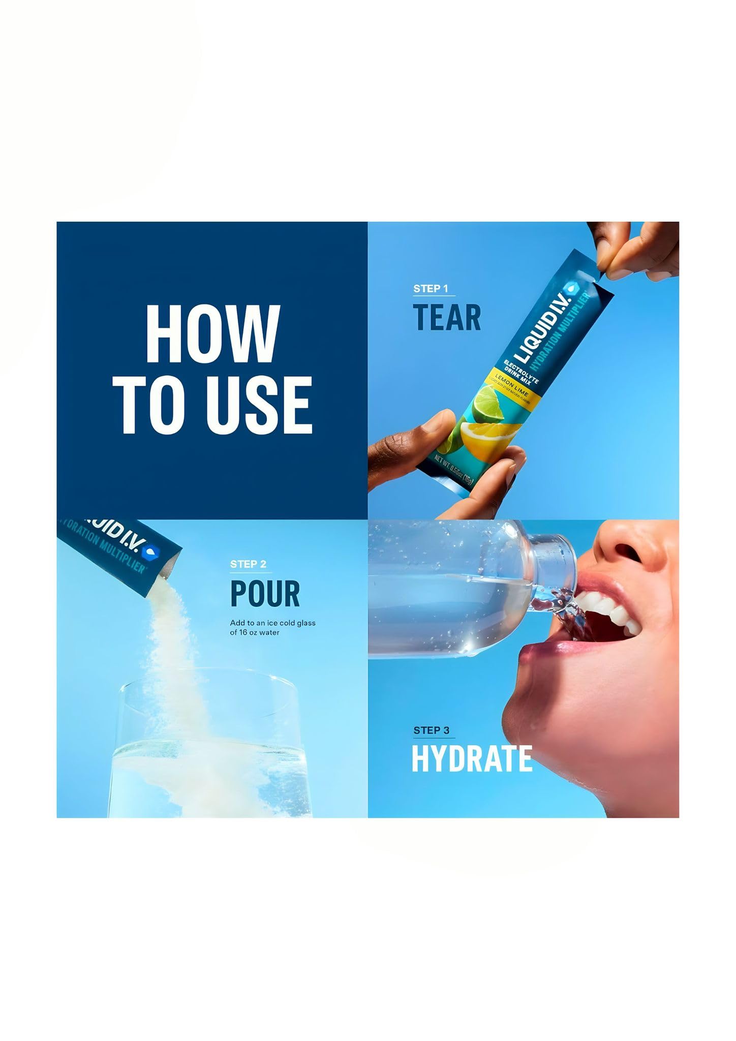 Liquid I.V. Hydration Multiplier Elektrolyt Drink Mix, Variety, 15.9 g, 30 Ct