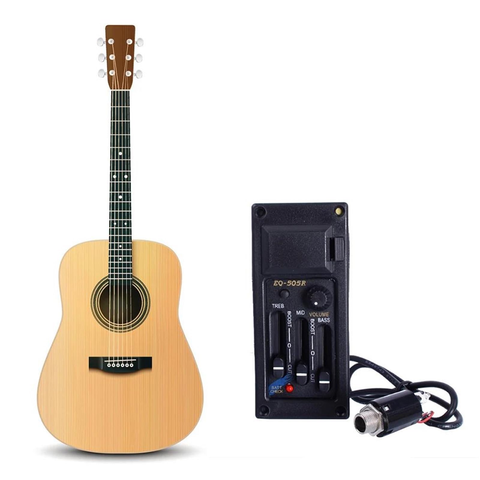 Standard Pickup Per Chitarra Kit Di Pickup Preamplificatore Equalizzatore EQ-505R 3 Bande EQ Amplificatore Piezoelettrico Per Chitarra Acustica Leggero Portatile Pickup Per Chitarra Musicale
