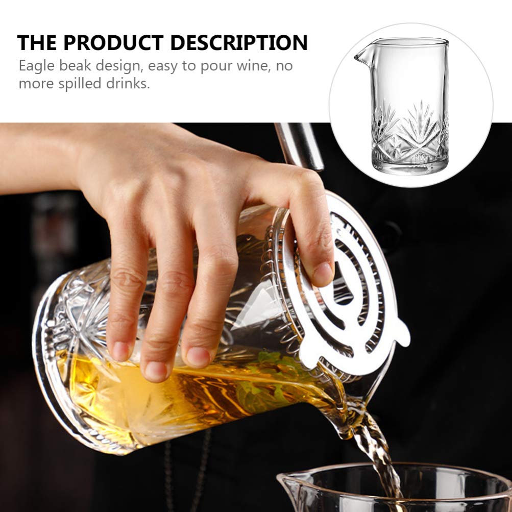 Cabilock 1 Pc Vaso Mezclador de Coctel Vasos Antiguos para cócteles Copa de Coctel agitada Gafas Tiki Bebidas Vasos para Mezclar cocteles Vidrio de Fondo Grueso Simple Lentes Taza de Agua