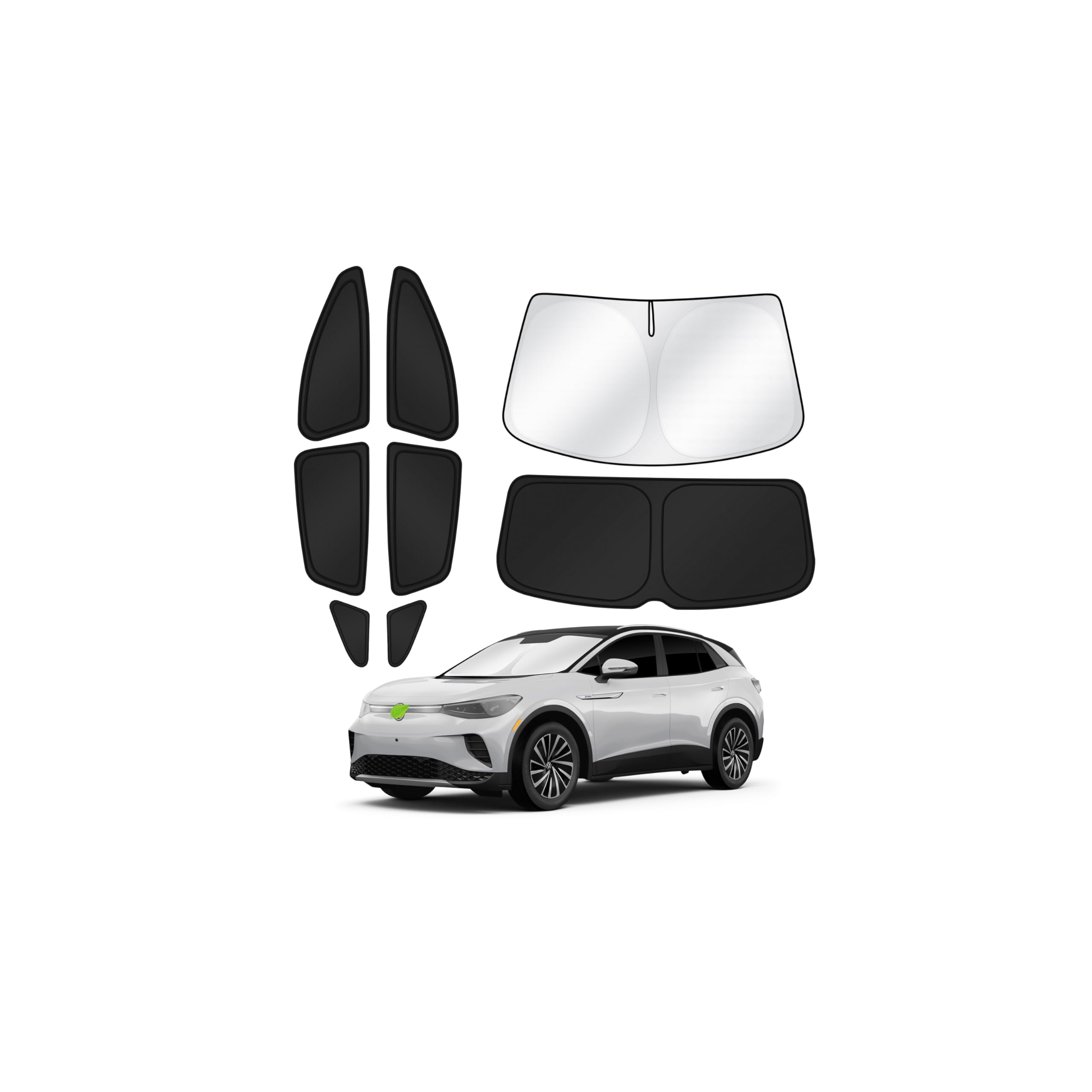 Canvcle Window Shades for 2021-2026 Volkswagen/VW ID.4 ID4 Accessories Windshield Sun Shade Side Rear Window Covers Sunshade Sun Visor Shield Privacy Protection for Camping Keep Car Cool Black 8PCS