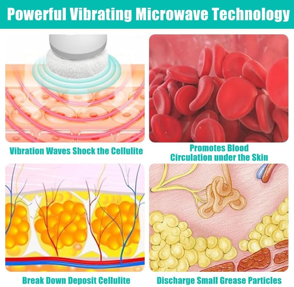 Vibrapro Electrique Masseur Anti Cellulite, Raffermir et Lisser la Peau, Coussinets Lavables pour Soulever sculptant, et brûleur de graisse,L'abdomen, Jambes Soulager La Fatigue Sur Le Corps Entier