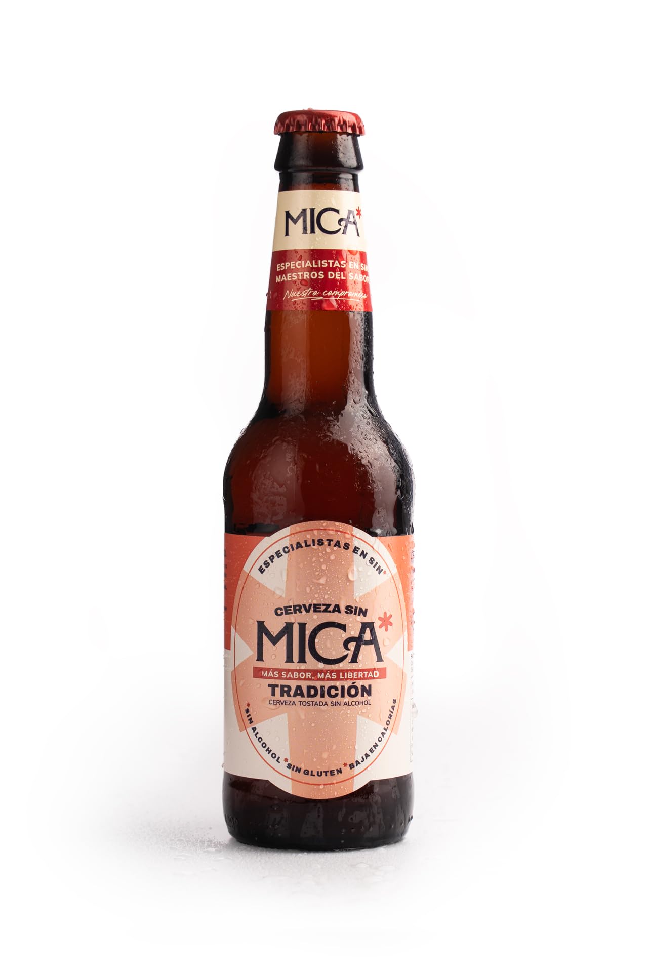 Cerveza Mica Tradición - Botellas de 33 cl. Cerveza Sin Alcohol Tostada (0,4% alc. vol.), Sin Gluten, Sin Filtrar y Baja en Calorías. (24)