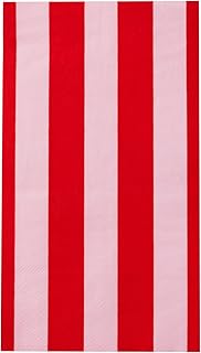Bonjour Pink & Red Cabana Stripe Paper Towels