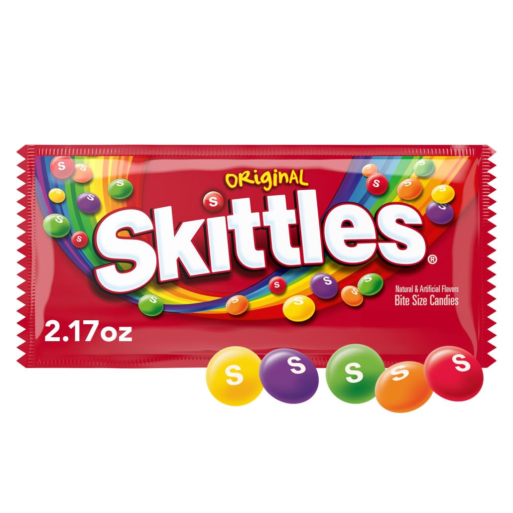 SKITTLES Original Chewy Candy, Full Size, 2.17 oz Bag