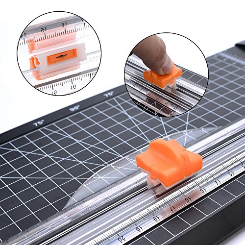 firbon paper cutter replacement blade with automatic security safeguard design for a4 black and white paper trimmer 5 pack
