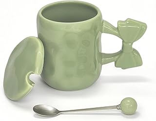 Tazas para Cafe con Leche Grande,Lindas Tazas de Café en Color Macaron,Apta para Lavavajillas y Microondas,para Café, Latte Macchiato, Capuchino (verde)