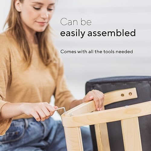 Miniatura 6 de Luxton - Silla ergonómica de espuma viscoelástica con soporte de postura, cómoda silla de escritorio acolchada para oficina, taburete mecedor en