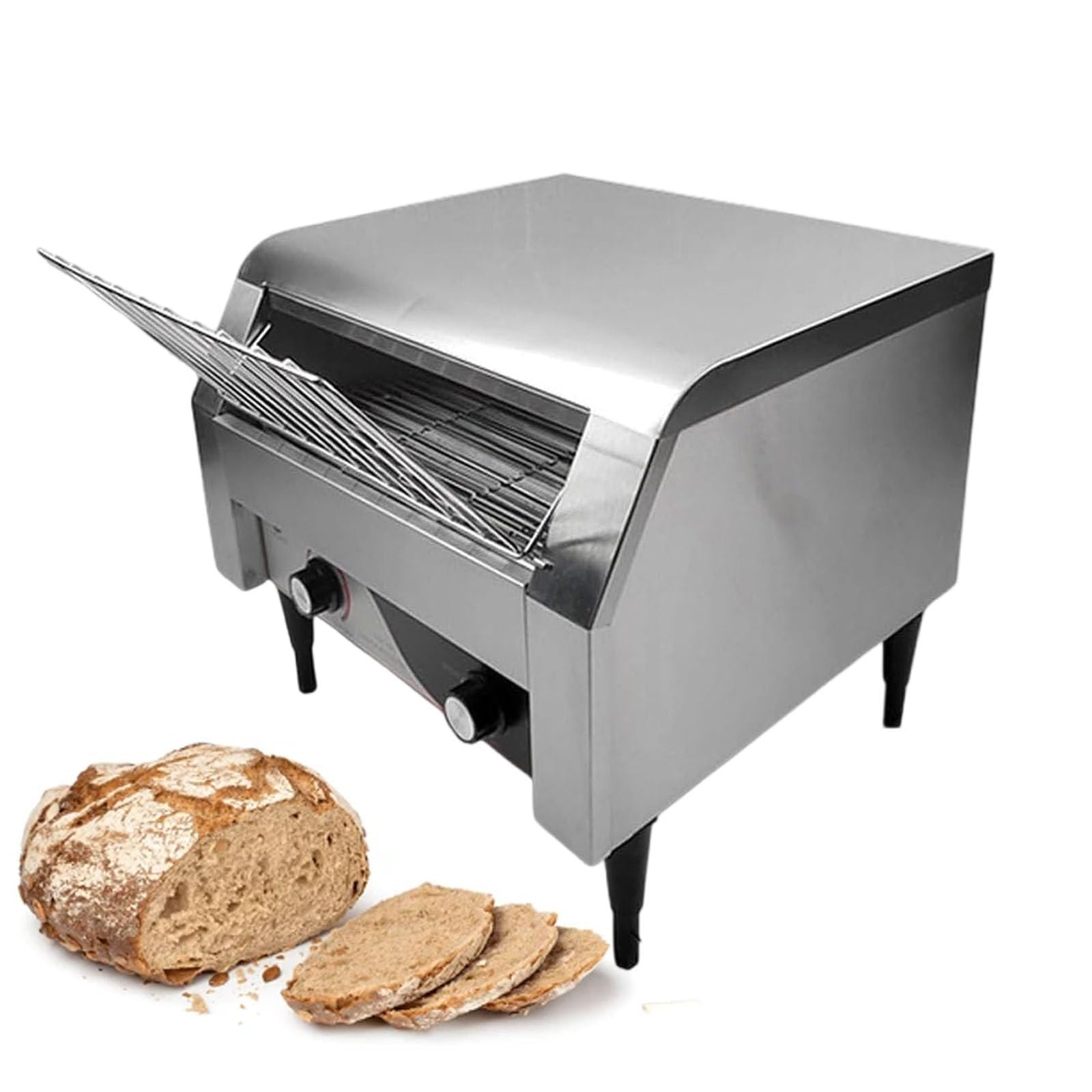 Tostadora De Cinta Transportadora Comercial, Tostadora De Cinta Transportadora Para Catering, MáQuina De Pan EléCtrica De 2240 W, Horno Tostador AutomáTico De 450 Piezas/H, Tostadora De Acero,110V