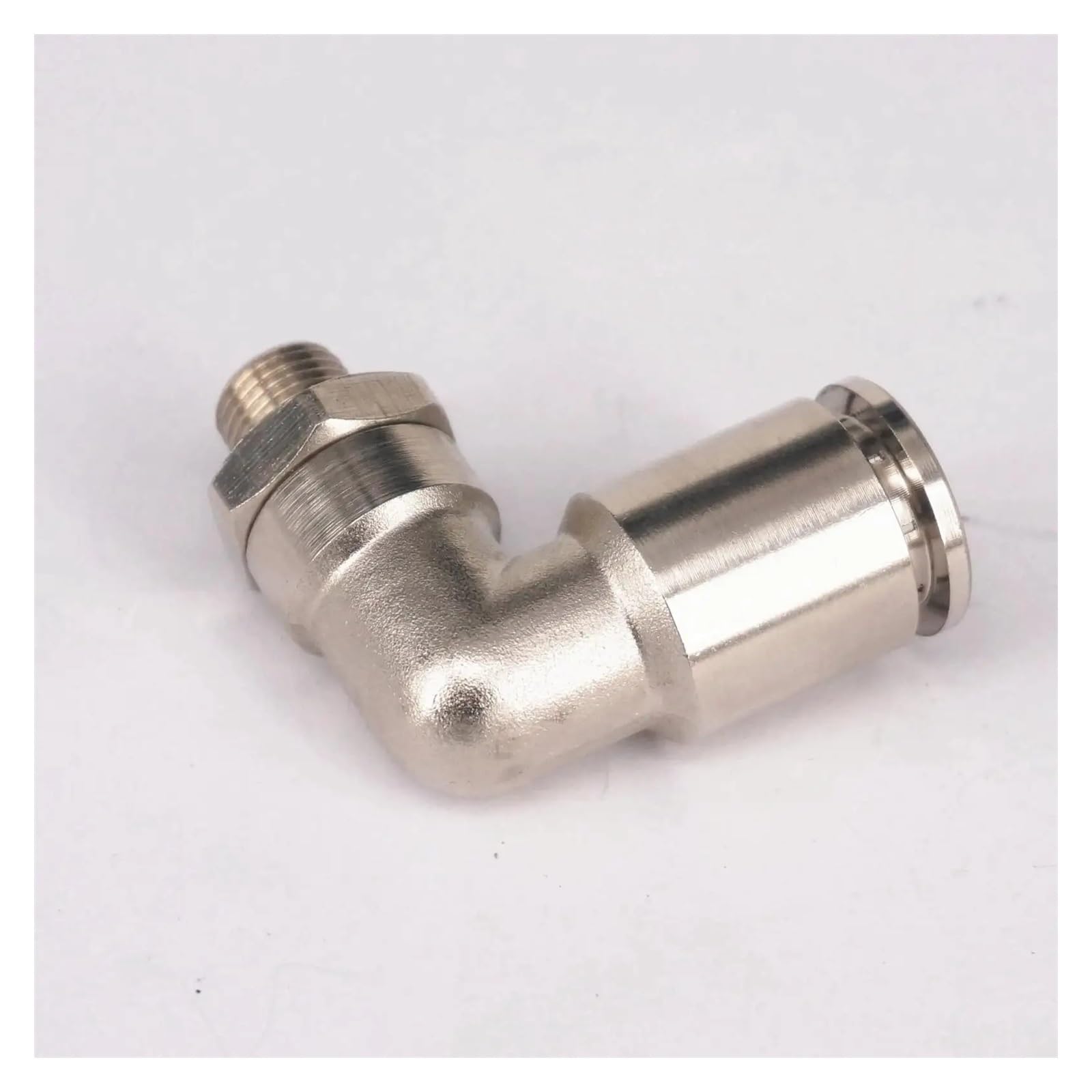 Rvblrdse Men's One Color Pneumatic Nickel Brass Elbow Push In Connector Union Quick Release Air Fitting Plumbing 1/8" To Fit Tube O/D 12Mm