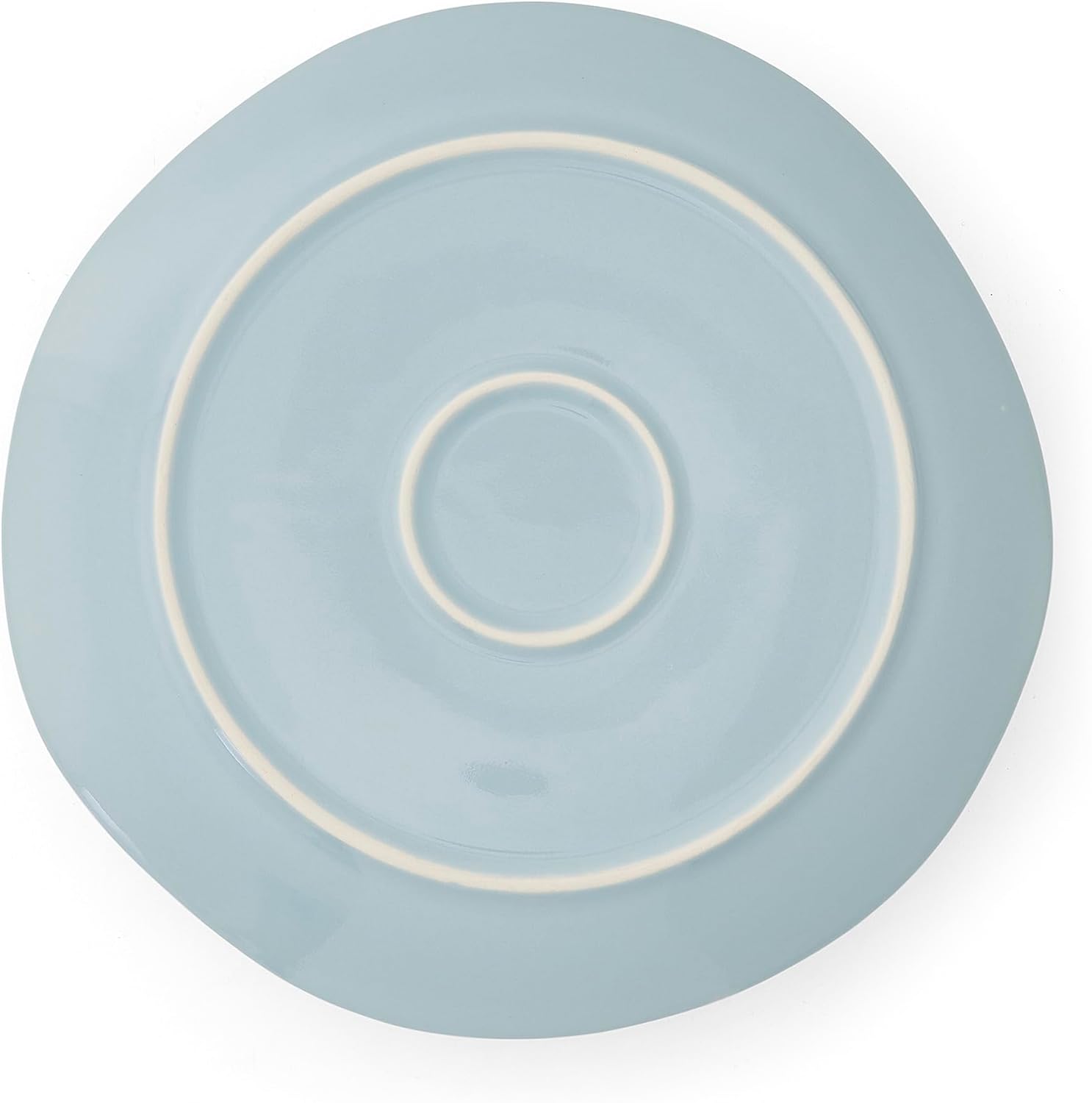 Portmeirion Sophie Conran Arbor Dinner Plate| Set of 4 Dinner, Pasta, and Appetizer Plates | 11 Inch Organic Shape Stoneware | Microwave and Dishwasher Safe – (Robins Egg)