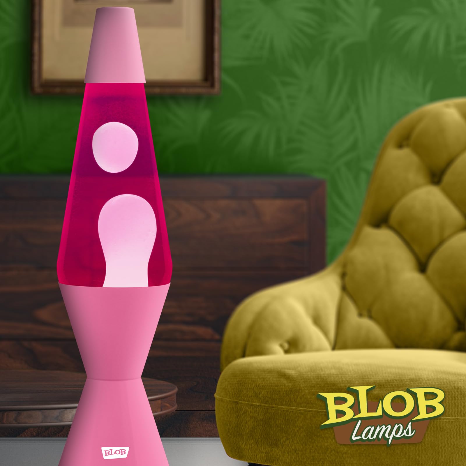 Blob Lamps Pink Liquid Motion Lamp Vintage Pink Metal Base & Cap Pink Liquid 14.5 Mood Lamp Light - Image 4