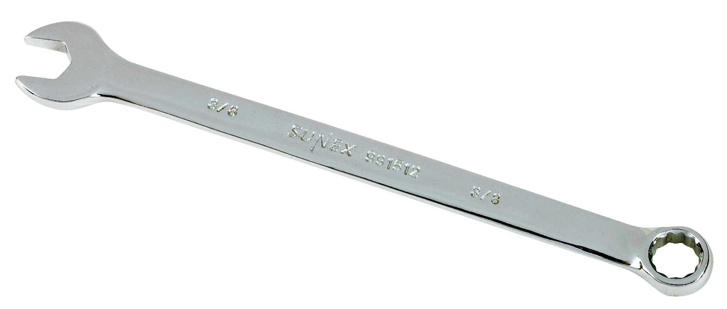 Sunex 991512A 3/8" Fully Polished V-Groove Combination Wrench, 3/8-inch