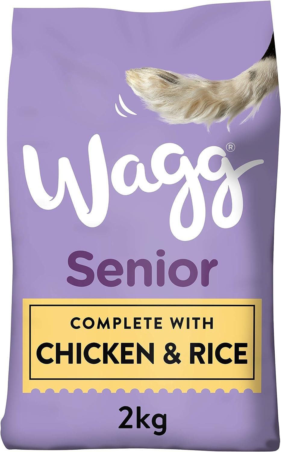 Wagg Senior Complete Dry Dog Food Chicken & Rice 2kg (Pack of 4) - 28% Meaty Ingredients