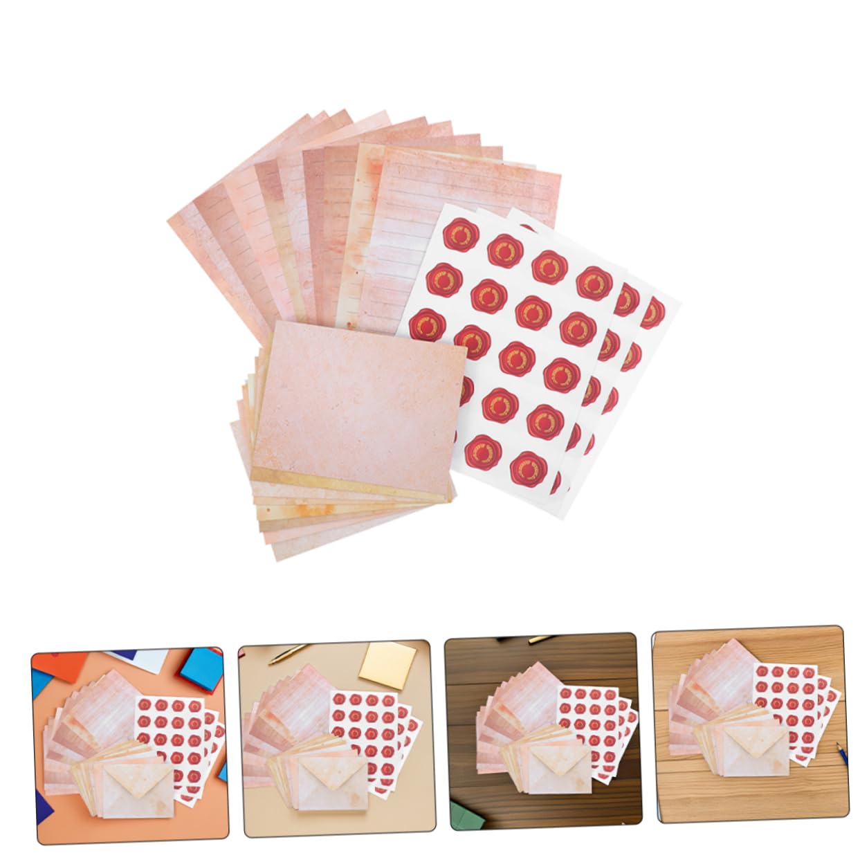 SHINEOFI 100juegos Membretes Vintage para Escribir Cartas y Sobres de Cartas Vintage con Pegatinas para Papelería y Papel de Escribir