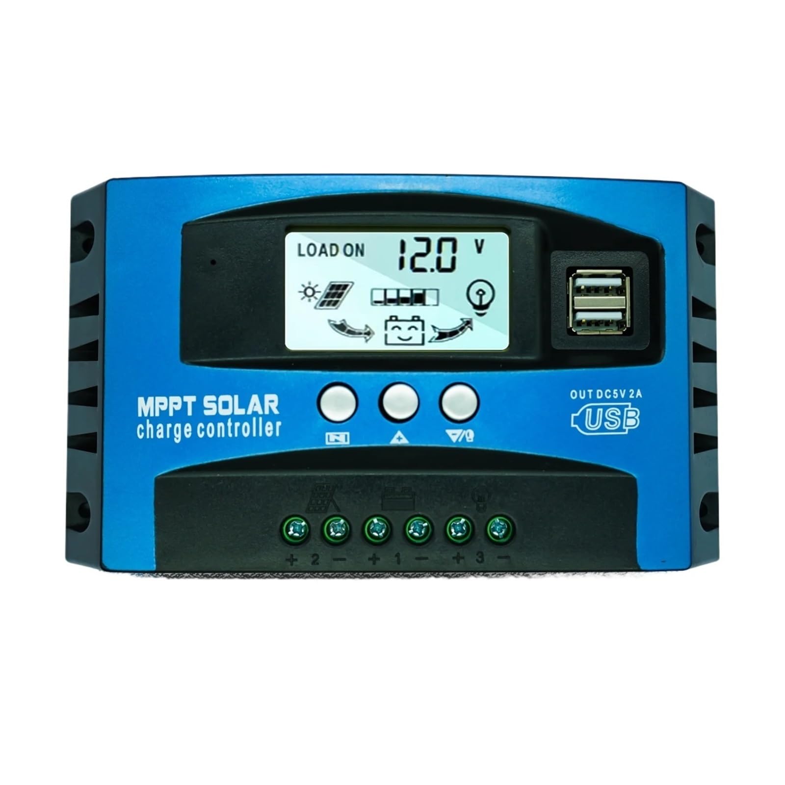 Regolatore di Carica Pannello Solare, Regolatore di Carica Solare MPPT 12V 24V 60A 80A 100A Dual USB Display LCD Regolatore di Carica Automatico for Pannello Cellulare con carico(80A)