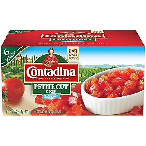 Contadina Petite Cut - Tomates estilo Roma en cubitos enlatados 145 onzas paquete de 6