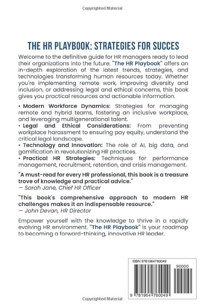 Amazon.com: The HR Playbook 2025: Strategies for Success