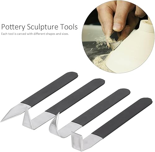 Miniatura 3 de Juego de 4 herramientas de tallado de escultura de arcilla de cerámica, cuchillo de recorte, hecho a mano, artesanía, modelado, tallado para