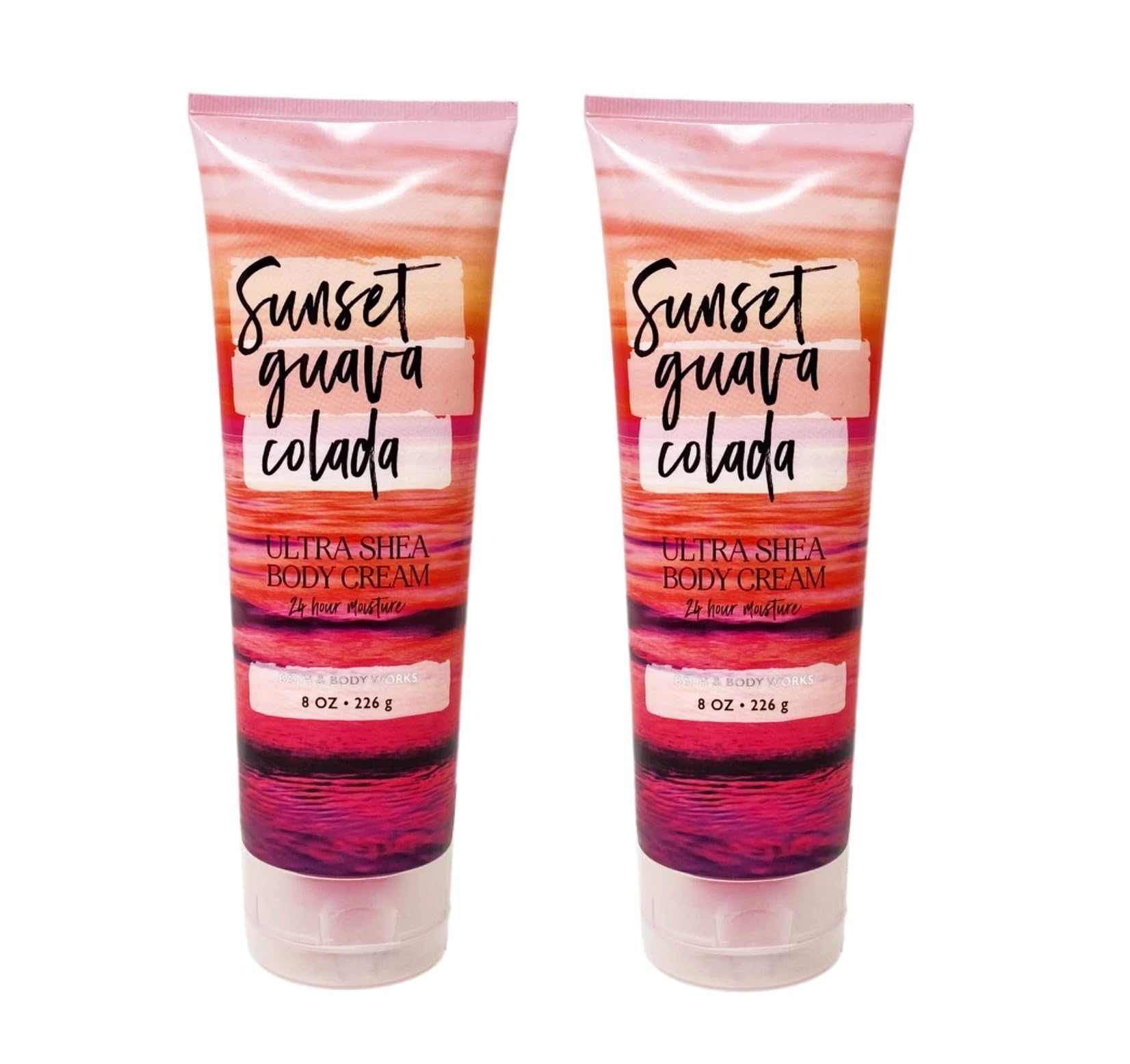 Bath & Body WorksSunset Guava Colada 2 Pack Ultra Shea Body Cream Bundle - 8 oz / 226 g each