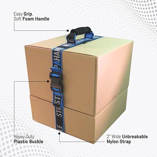 Miniatura 2 de Correa de transporte de 8 pies con asa  Cinturón ajustable  Fácil, seguro, levantamiento, movimiento, transporte de cajas pesadas, comestibles  La