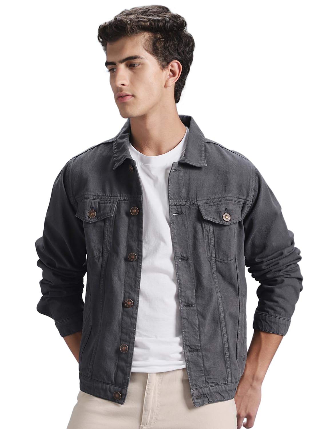 Men's Overdyed Trucker Denim Jacket - Jacket for Men | 100% Cotton | Double Flap Pocket | Regular Fit | Full Sleeve Jacket