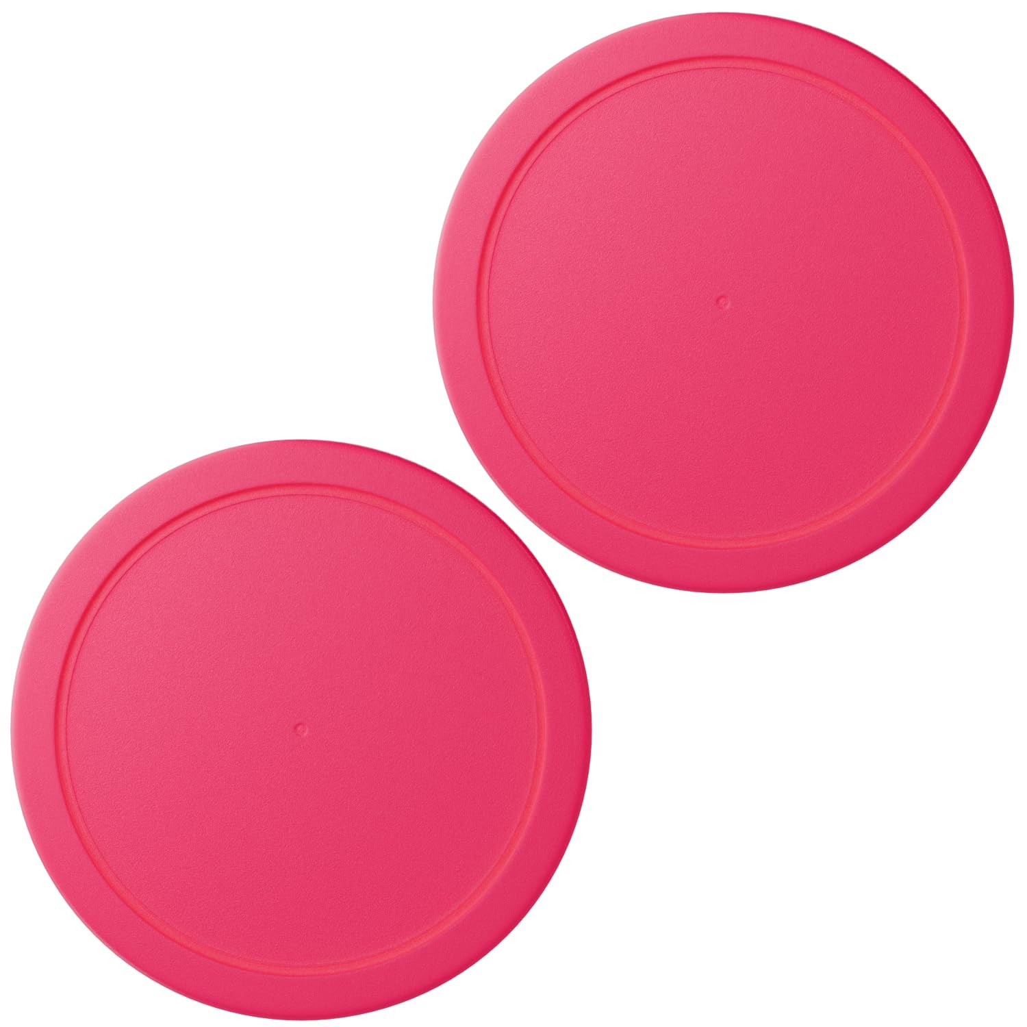 Replacement Lids fits Pyrex 2-Cup Glass Food Storage Container Bowls, 5-Inch Plastic Round Lids Covers for Pyrex 7200-PC, Airtight &amp; Leakproof (2-Pack, Fuchsia)